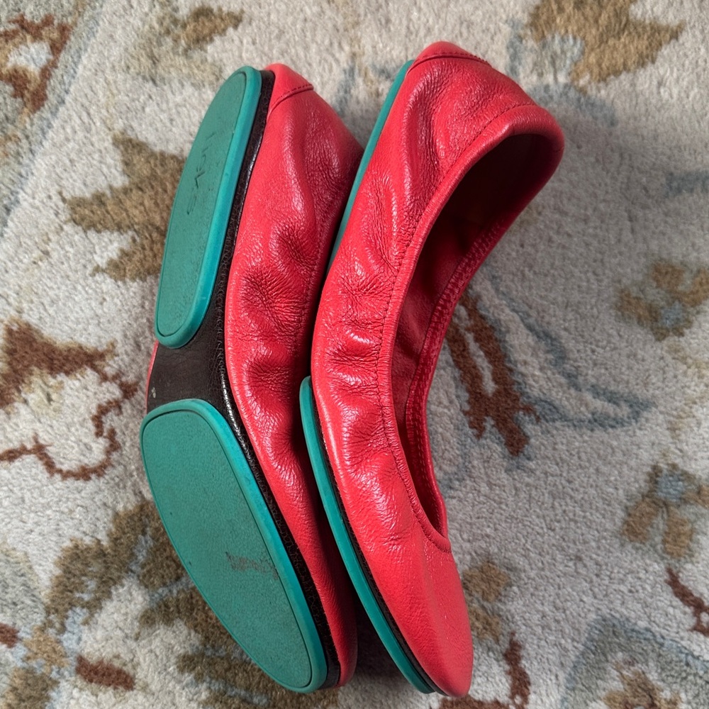 Tieks POPPY Red Leather Flats - Picture 8 of 13